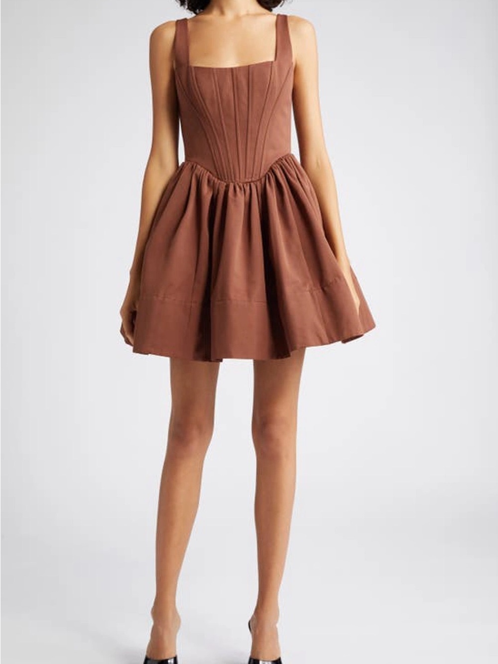 NWT Staud Brown Square Neck Landscape Dress (14)